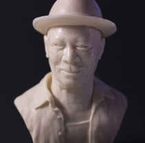 Busto miniatura 1/6 de Morgan Freeman. Un proyecto de Diseño de personajes, Escultura y Diseño de juguetes de Manuel Barroso Parejo - 22-04-2014