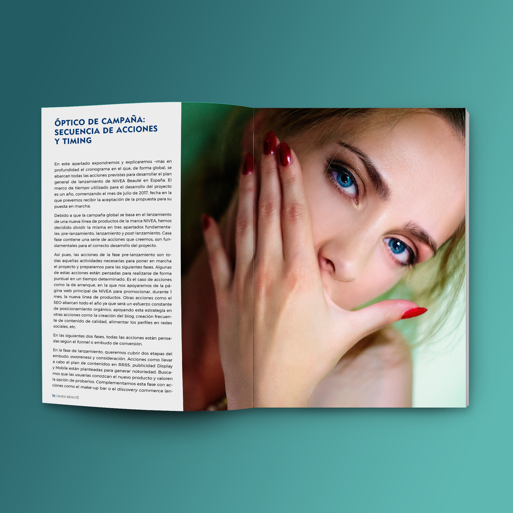“Maquetación estilo revista - Plan de Marketing Digital NIVEA Beauté”. Un proyecto de eliapdm | Domestika